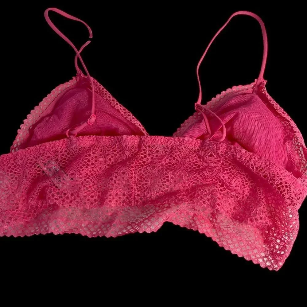Victoria's Secret NWOT Pink Eyelet‎ Lace Bralette Sz M